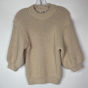 Future Collective Tan Chunky Knit Sweater Size Small